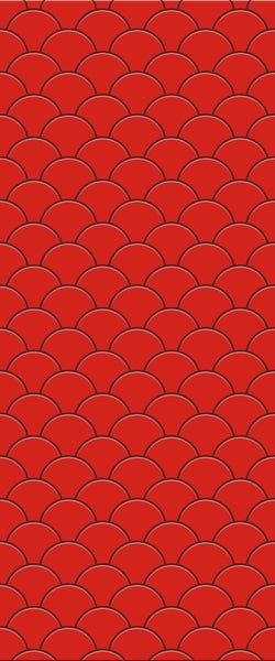 Red Fishscales Tile Acrylic Shower Panel 2440mm x 1220mm (3mm Thick) - CladdTech