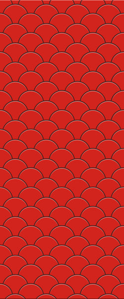 Red Fishscales Tile Acrylic Shower Panel 2440mm x 1220mm (3mm Thick) - CladdTech