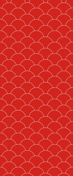 Red Fishscales Tile Acrylic Shower Panel 2440mm x 1220mm (3mm Thick) - CladdTech