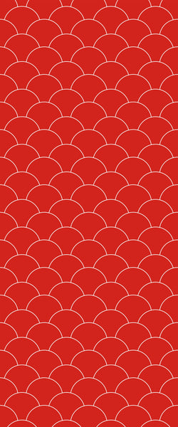 Red Fishscales Tile Acrylic Shower Panel 2440mm x 1220mm (3mm Thick) - CladdTech