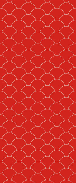 Red Fishscales Tile Acrylic Shower Panel 2440mm x 1220mm (3mm Thick) - CladdTech