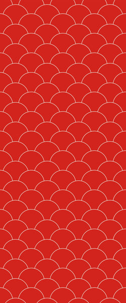 Red Fishscales Tile Acrylic Shower Panel 2440mm x 1220mm (3mm Thick) - CladdTech