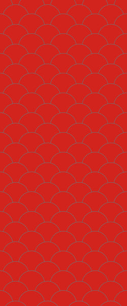 Red Fishscales Tile Acrylic Shower Panel 2440mm x 1220mm (3mm Thick) - CladdTech