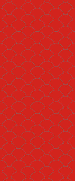 Red Fishscales Tile Acrylic Shower Panel 2440mm x 1220mm (3mm Thick) - CladdTech