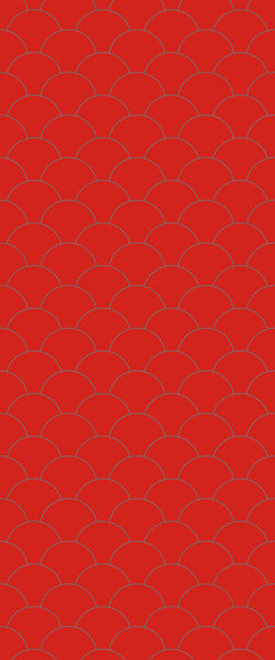 Red Fishscales Tile Acrylic Shower Panel 2440mm x 1220mm (3mm Thick) - CladdTech