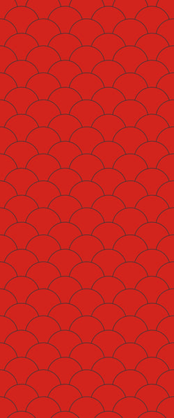 Red Fishscales Tile Acrylic Shower Panel 2440mm x 1220mm (3mm Thick) - CladdTech