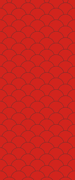Red Fishscales Tile Acrylic Shower Panel 2440mm x 1220mm (3mm Thick) - CladdTech