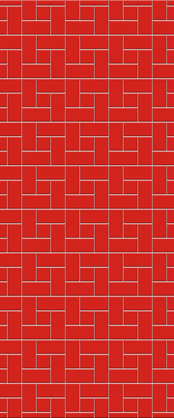 Red Windmill Tile Acrylic Shower Panel 2440mm x 1220mm ( 3mm Thick) - CladdTech