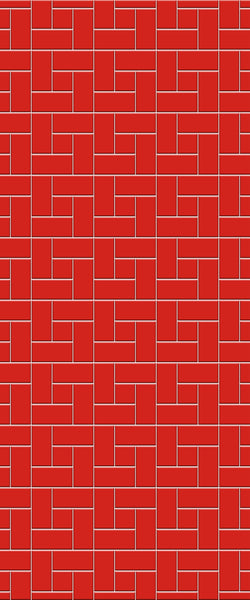 Red Windmill Tile Acrylic Shower Panel 2440mm x 1220mm ( 3mm Thick) - CladdTech