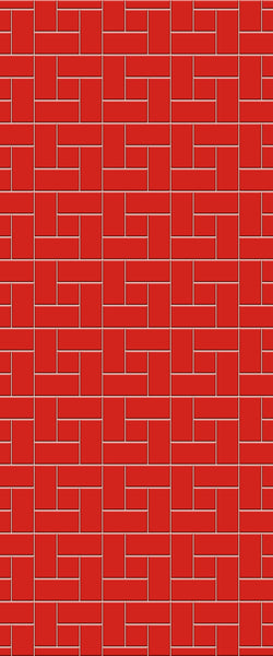 Red Windmill Tile Acrylic Shower Panel 2440mm x 1220mm ( 3mm Thick) - CladdTech