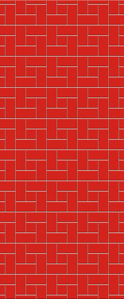 Red Windmill Tile Acrylic Shower Panel 2440mm x 1220mm ( 3mm Thick) - CladdTech