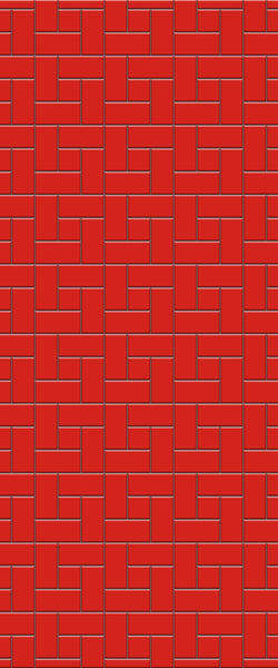 Red Windmill Tile Acrylic Shower Panel 2440mm x 1220mm ( 3mm Thick) - CladdTech