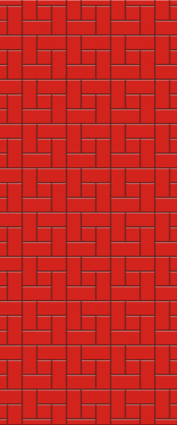 Red Windmill Tile Acrylic Shower Panel 2440mm x 1220mm ( 3mm Thick) - CladdTech