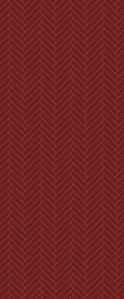 Red Single Herringbone Tile Acrylic Shower Panel 2440mm x 1220mm ( 3mm Thick) - CladdTech