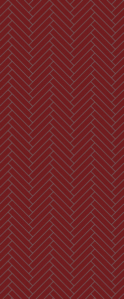 Red Double Herringbone Tile Acrylic Shower Panel 2440mm x 1220mm ( 3mm Thick) - CladdTech
