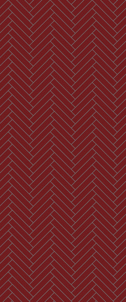 Red Double Herringbone Tile Acrylic Shower Panel 2440mm x 1220mm ( 3mm Thick) - CladdTech