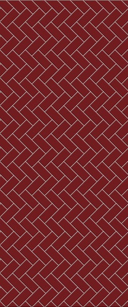 Red Diagonal Herringbone Tile Acrylic Shower Panel 2440mm x 1220mm ( 3mm Thick) - CladdTech
