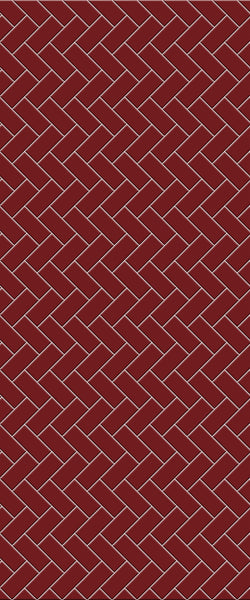 Red Diagonal Herringbone Tile Acrylic Shower Panel 2440mm x 1220mm ( 3mm Thick) - CladdTech