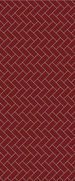 Red Diagonal Herringbone Tile Acrylic Shower Panel 2440mm x 1220mm ( 3mm Thick) - CladdTech