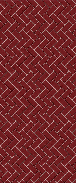 Red Diagonal Herringbone Tile Acrylic Shower Panel 2440mm x 1220mm ( 3mm Thick) - CladdTech