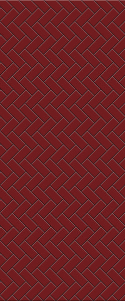 Red Diagonal Herringbone Tile Acrylic Shower Panel 2440mm x 1220mm ( 3mm Thick) - CladdTech