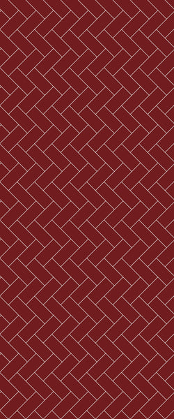 Red Diagonal Herringbone Tile Acrylic Shower Panel 2440mm x 1220mm ( 3mm Thick) - CladdTech