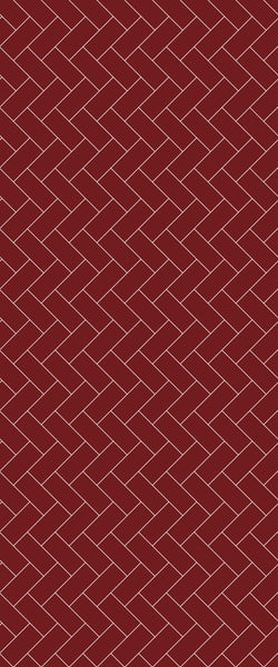 Red Diagonal Herringbone Tile Acrylic Shower Panel 2440mm x 1220mm ( 3mm Thick) - CladdTech