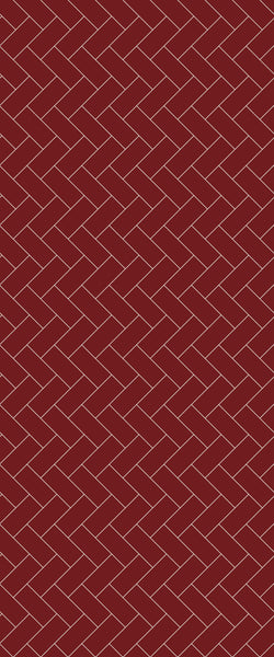 Red Diagonal Herringbone Tile Acrylic Shower Panel 2440mm x 1220mm ( 3mm Thick) - CladdTech