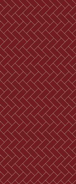Red Diagonal Herringbone Tile Acrylic Shower Panel 2440mm x 1220mm ( 3mm Thick) - CladdTech