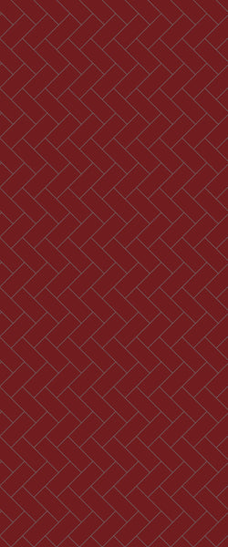 Red Diagonal Herringbone Tile Acrylic Shower Panel 2440mm x 1220mm ( 3mm Thick) - CladdTech