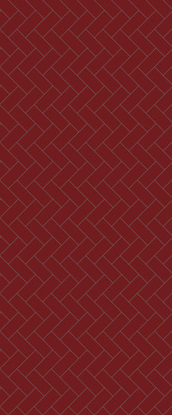 Red Diagonal Herringbone Tile Acrylic Shower Panel 2440mm x 1220mm ( 3mm Thick) - CladdTech