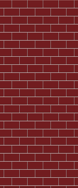 Red Subway Tile Acrylic Shower Panel 2440mm x 1220mm ( 3mm Thick) - CladdTech