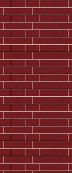 Red Subway Tile Acrylic Shower Panel 2440mm x 1220mm ( 3mm Thick) - CladdTech
