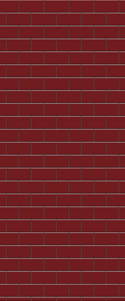 Red Subway Tile Acrylic Shower Panel 2440mm x 1220mm ( 3mm Thick) - CladdTech