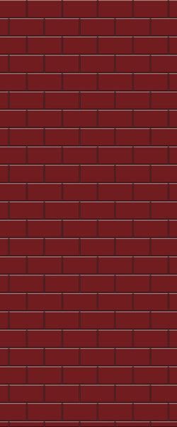 Red Subway Tile Acrylic Shower Panel 2440mm x 1220mm ( 3mm Thick) - CladdTech