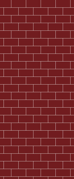 Red Subway Tile Acrylic Shower Panel 2440mm x 1220mm ( 3mm Thick) - CladdTech