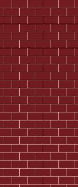Red Subway Tile Acrylic Shower Panel 2440mm x 1220mm ( 3mm Thick) - CladdTech