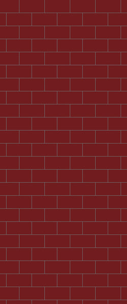 Red Subway Tile Acrylic Shower Panel 2440mm x 1220mm ( 3mm Thick) - CladdTech