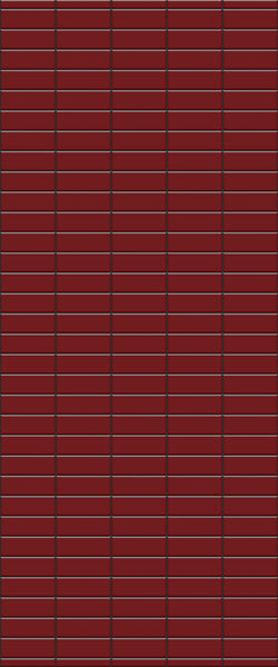 Red Horizontal Block Tile Acrylic Shower Panel 2440mm x 1220mm ( 3mm Thick) - CladdTech