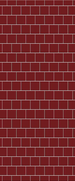 Red Large Square's Tile Acrylic Shower Wall Panel 2440mm x 1220mm ( 3mm Thick) - CladdTech