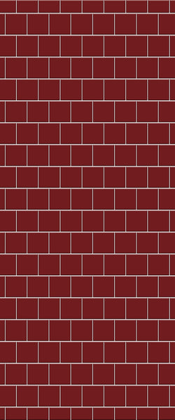 Red Large Square's Tile Acrylic Shower Wall Panel 2440mm x 1220mm ( 3mm Thick) - CladdTech