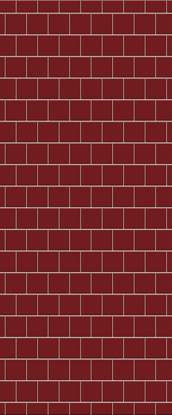 Red Large Square's Tile Acrylic Shower Wall Panel 2440mm x 1220mm ( 3mm Thick) - CladdTech