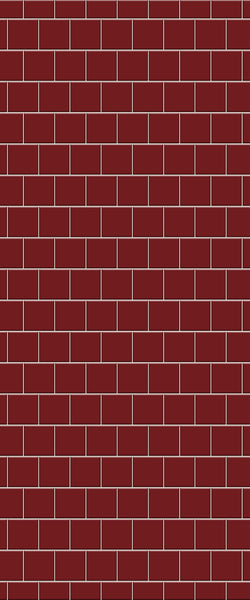 Red Large Square's Tile Acrylic Shower Wall Panel 2440mm x 1220mm ( 3mm Thick) - CladdTech