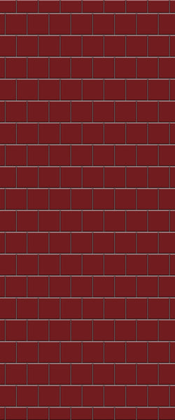 Red Large Square's Tile Acrylic Shower Wall Panel 2440mm x 1220mm ( 3mm Thick) - CladdTech