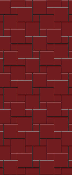 Red Pin Wheel Tile Acrylic Shower Wall Panel 2440mm x 1220mm ( 3mm Thick) - CladdTech