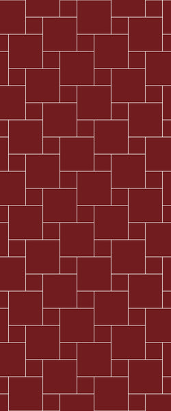 Red Pin Wheel Tile Acrylic Shower Wall Panel 2440mm x 1220mm ( 3mm Thick) - CladdTech