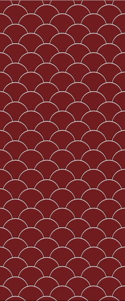 Red Fishscales Tile Acrylic Shower Panel 2440mm x 1220mm (3mm Thick) - CladdTech