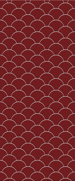 Red Fishscales Tile Acrylic Shower Panel 2440mm x 1220mm (3mm Thick) - CladdTech