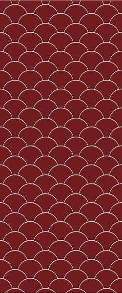 Red Fishscales Tile Acrylic Shower Panel 2440mm x 1220mm (3mm Thick) - CladdTech