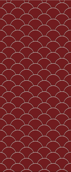 Red Fishscales Tile Acrylic Shower Panel 2440mm x 1220mm (3mm Thick) - CladdTech